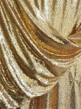 Stretch Sequin on Mesh Gold