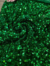 Stretch Sequin on Velvet Emerald Green