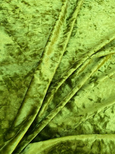 Stretch Crushed Velvet Olive