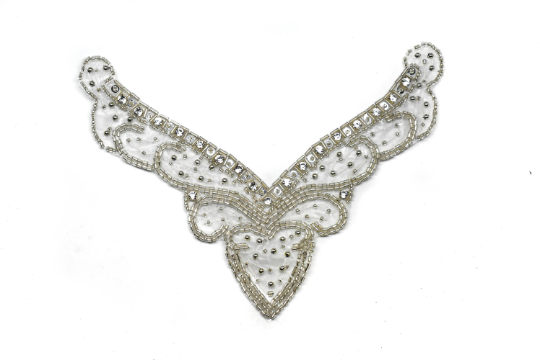 Rhinestone Iron-On Applique V-Shape 7.25 x 5.50