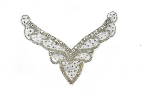 Rhinestone Iron-On Applique V-Shape 7.25 x 5.50