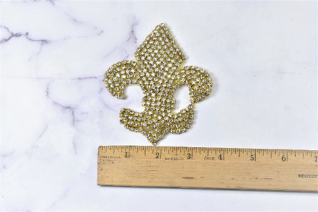 Rhinestone Applique Fleur De Los 3.5 x 4