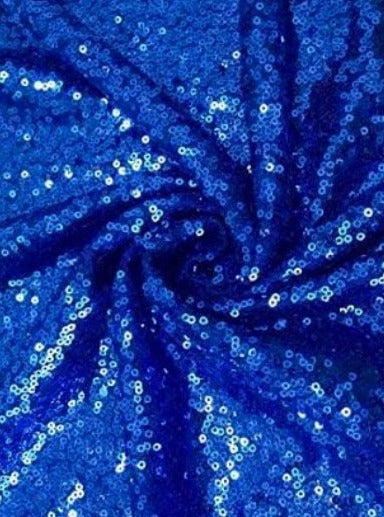 Stretch Sequin on Mesh Royal Blue