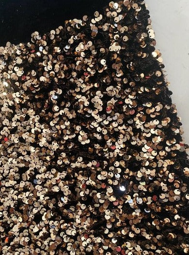 Gold Champagne Sequin on Velvet