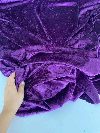 Stretch Crushed Velvet Purple