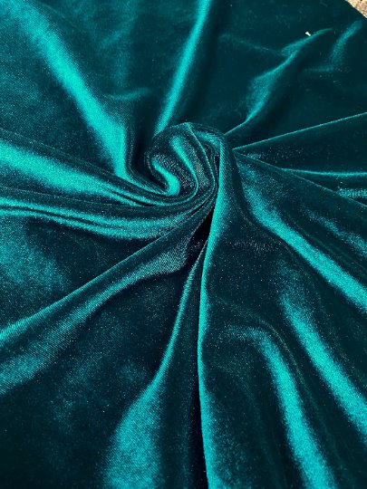 Teal Green Stretch Velvet