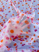 Polka Dot Tulle Pink Orange