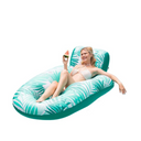 Inflatable Pool Lounger Float for Adults, Pool Chair Float with Cup Holder, Headrest, Footrest & Mesh Seat, Supports Up to 300 lbs, Float for Pool, Lake & River