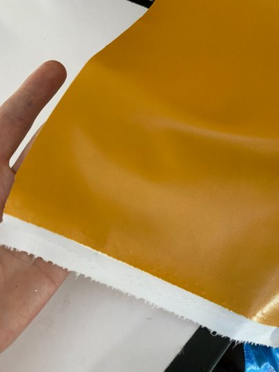Stretch Faux Leather Mustard