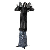 Animated Standing Skeletal Reaper with Wings – 33 1/2" x 74 3/4" Halloween Decoration