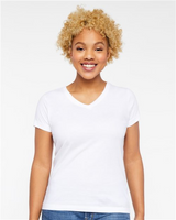 Women's Fine Jersey Short Sleeve V-Neck Tee