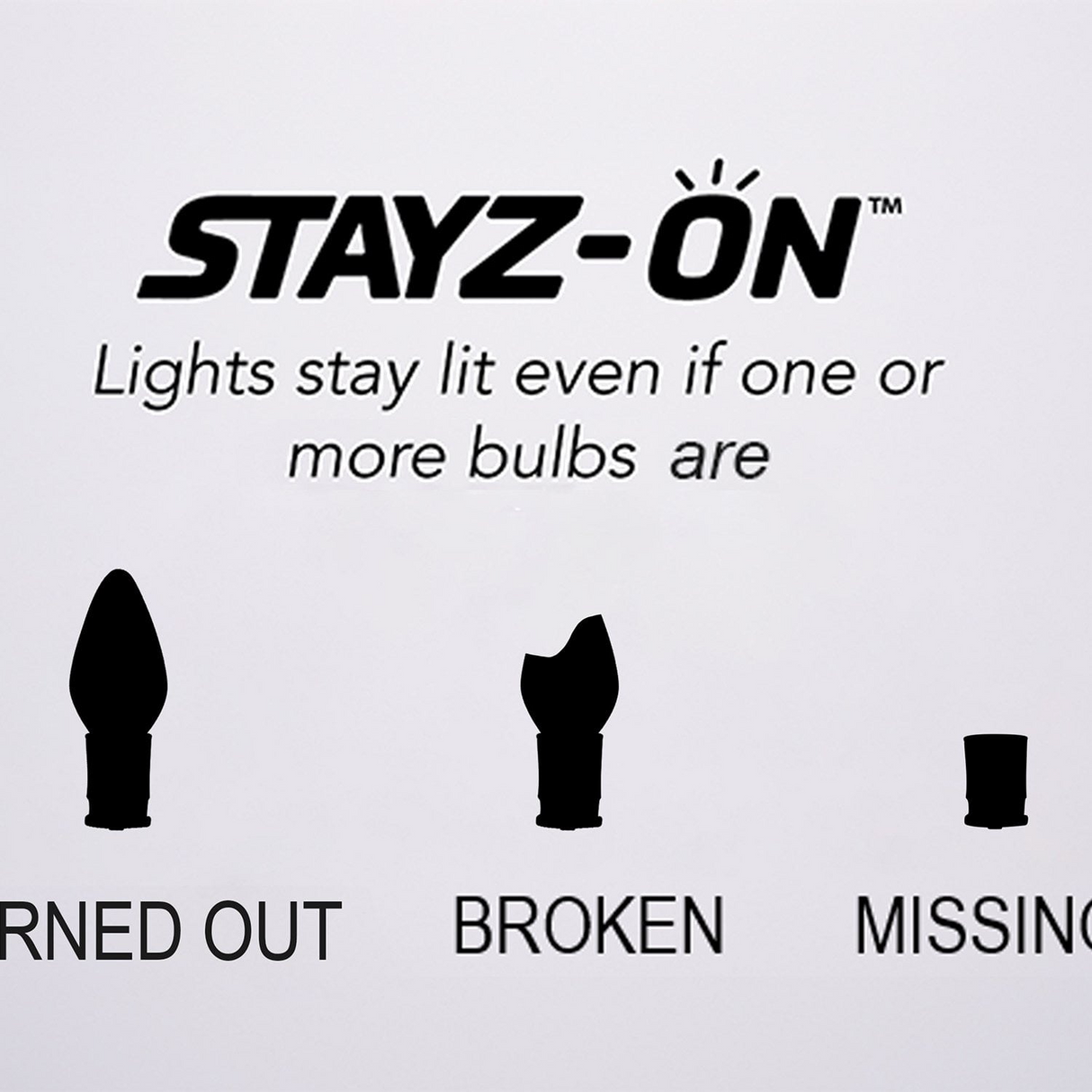 50ct Stayz-On LED C9 Lights, 21' Lighted Length