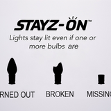 50ct Stayz-On LED C9 Lights, 21' Lighted Length