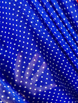 Printed Chiffon Blue Polka Dot