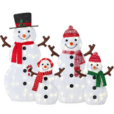 Lighted Snowman Family Outdoor Yard Decoration Set with Twinkling LED Lights