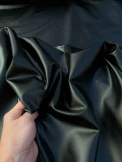 Black Stretch Faux Leather
