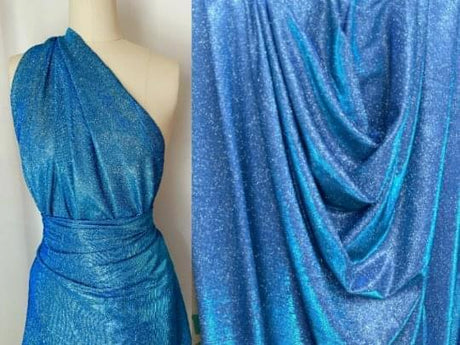 Stretch Metallic Lurex Aqua Blue