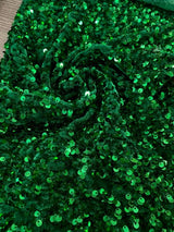 Stretch Sequin on Velvet Emerald Green