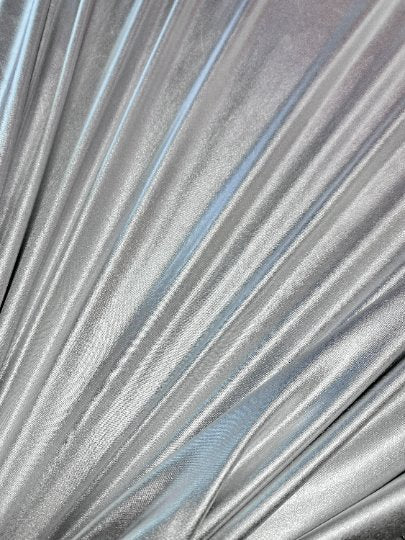Shiny Silver Slinky Foiled Jersey