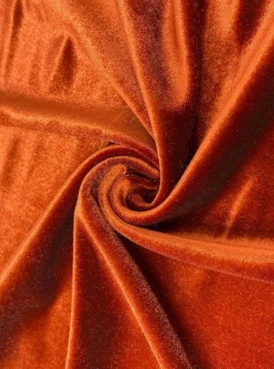 Stretch Velvet Burnt Orange