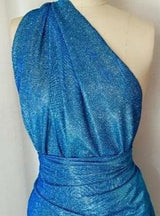 Stretch Metallic Lurex Aqua Blue
