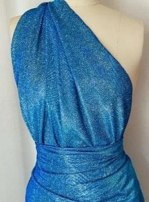 Stretch Metallic Lurex Aqua Blue