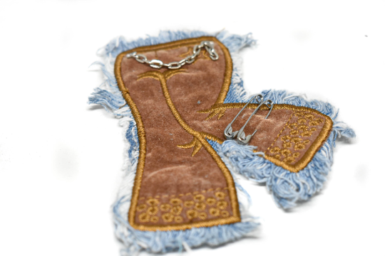 Applique Brown Cowboy Jean 5.50 x 3.50