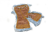 Applique Brown Cowboy Jean 5.50 x 3.50