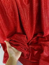 Stretch Metallic Lurex Fabric Red