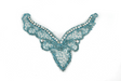 Rhinestone Applique Blue V Shape 6.75 x 7