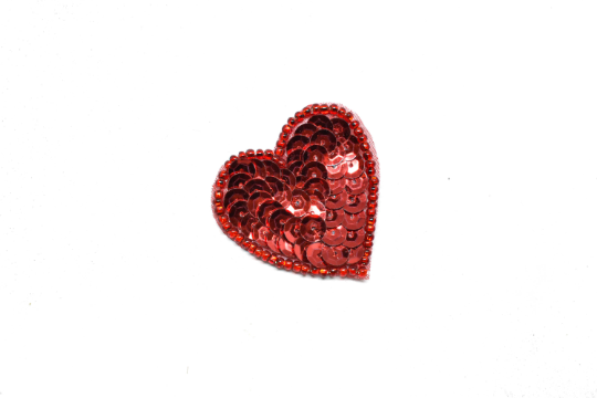 Sequin Heart Applique 1.75" x 1.63"