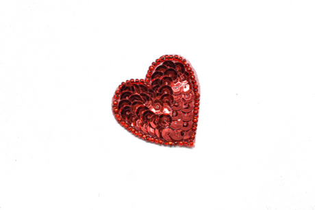 Sequin Heart Applique 1.75" x 1.63"
