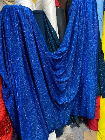 Royal Blue Stretch Lurex Jersey Knit
