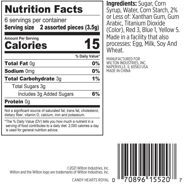 Wilton Valentine's Day Conversation Heart Royal Icing Decorations, 0.74 oz. (12 Pieces)