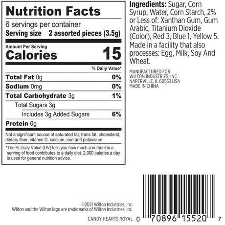 Wilton Valentine's Day Conversation Heart Royal Icing Decorations, 0.74 oz. (12 Pieces)