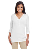 Ladies' Perfect Fit Y-Placket Convertible Sleeve Knit Top