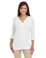 Ladies' Perfect Fit™ Y-Placket Convertible Sleeve Knit Top