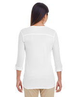 Ladies' Perfect Fit™ Y-Placket Convertible Sleeve Knit Top