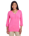 Ladies' Perfect Fit™ Y-Placket Convertible Sleeve Knit Top