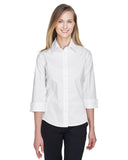 Women's Perfect Fit Three-Quarter Sleeve Stretch Poplin Dress Shirt