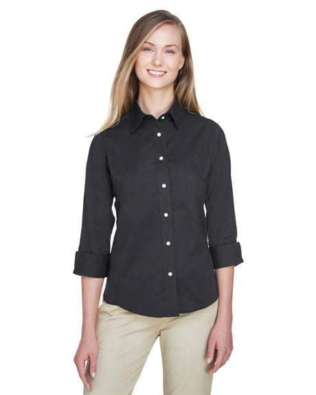 Ladies' Perfect Fit™ Three-Quarter Sleeve Stretch Poplin Blouse