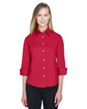 Women's Perfect Fit Three-Quarter Sleeve Stretch Poplin Dress Shirt
