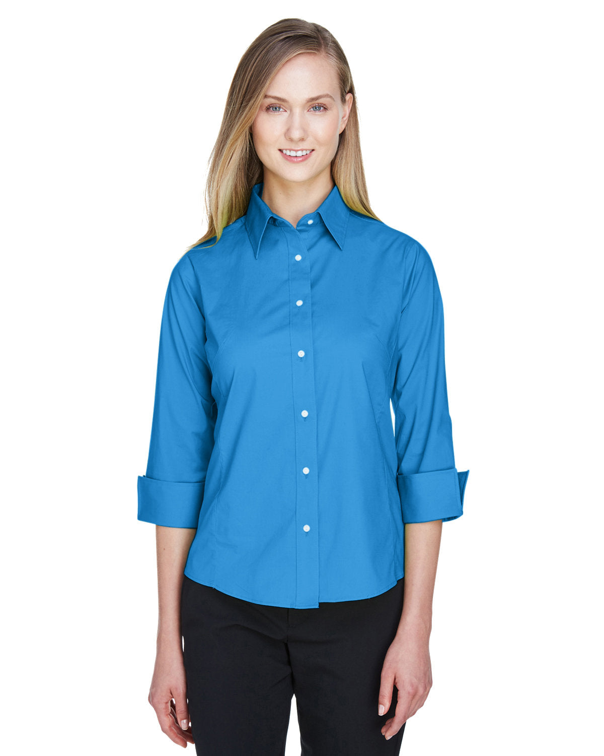 Ladies' Perfect Fit™ Three-Quarter Sleeve Stretch Poplin Blouse