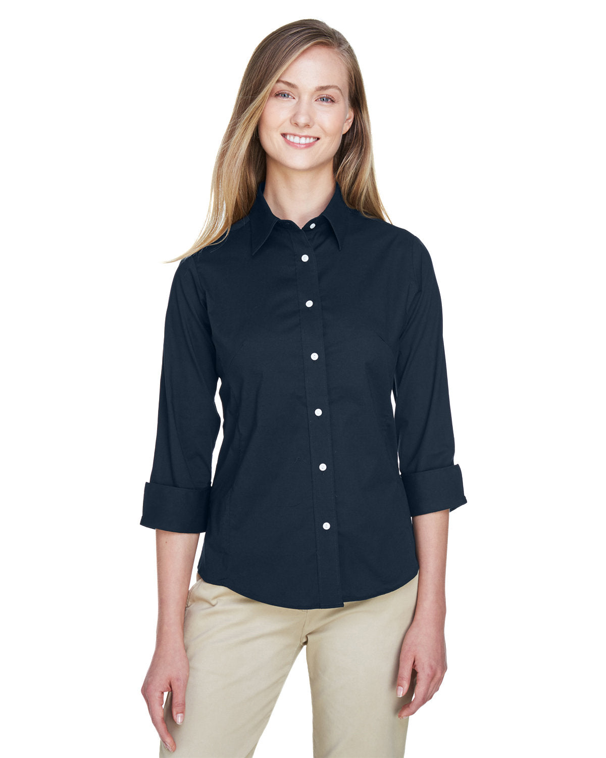 Ladies' Perfect Fit™ Three-Quarter Sleeve Stretch Poplin Blouse