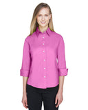 Women's Perfect Fit Three-Quarter Sleeve Stretch Poplin Dress Shirt