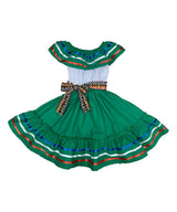 Unik Girl's Fancy Traditional Mexican Cinco De Mayo Fiesta Dress - Colorful Embroidered Fiesta Dress, Size 4-14 (1 Piece)