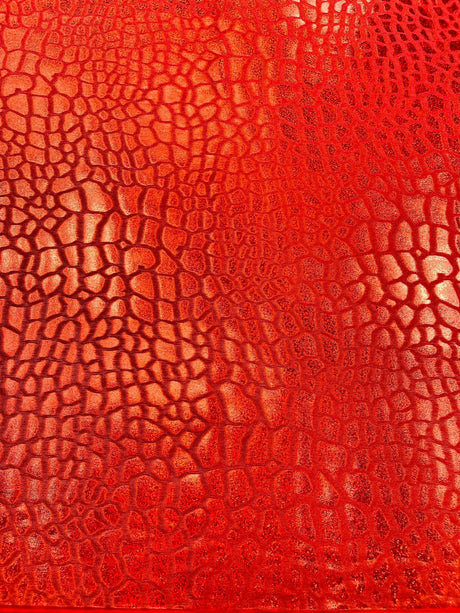 Dragon Skin Foil Stretch Velvet Fabric - Iridescent Snake Print, 58" Width (1 Yard)