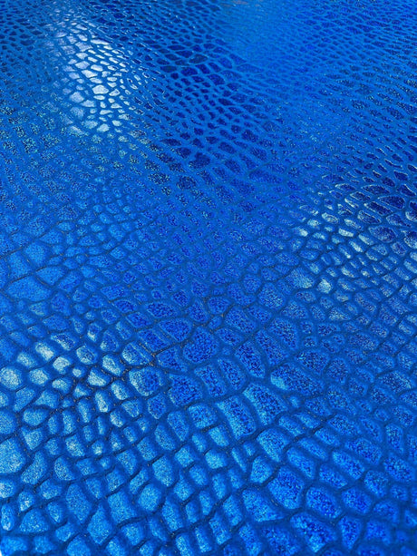 Dragon Skin Foil Stretch Velvet Fabric - Iridescent Snake Print, 58" Width (1 Yard)