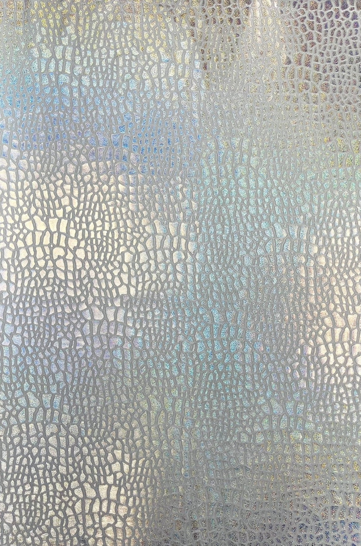 Dragon Skin Foil Stretch Velvet Fabric - Iridescent Snake Print, 58" Width (1 Yard)