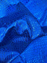 Dragon Skin Foil Stretch Velvet Fabric - Iridescent Snake Print, 58" Width (1 Yard)